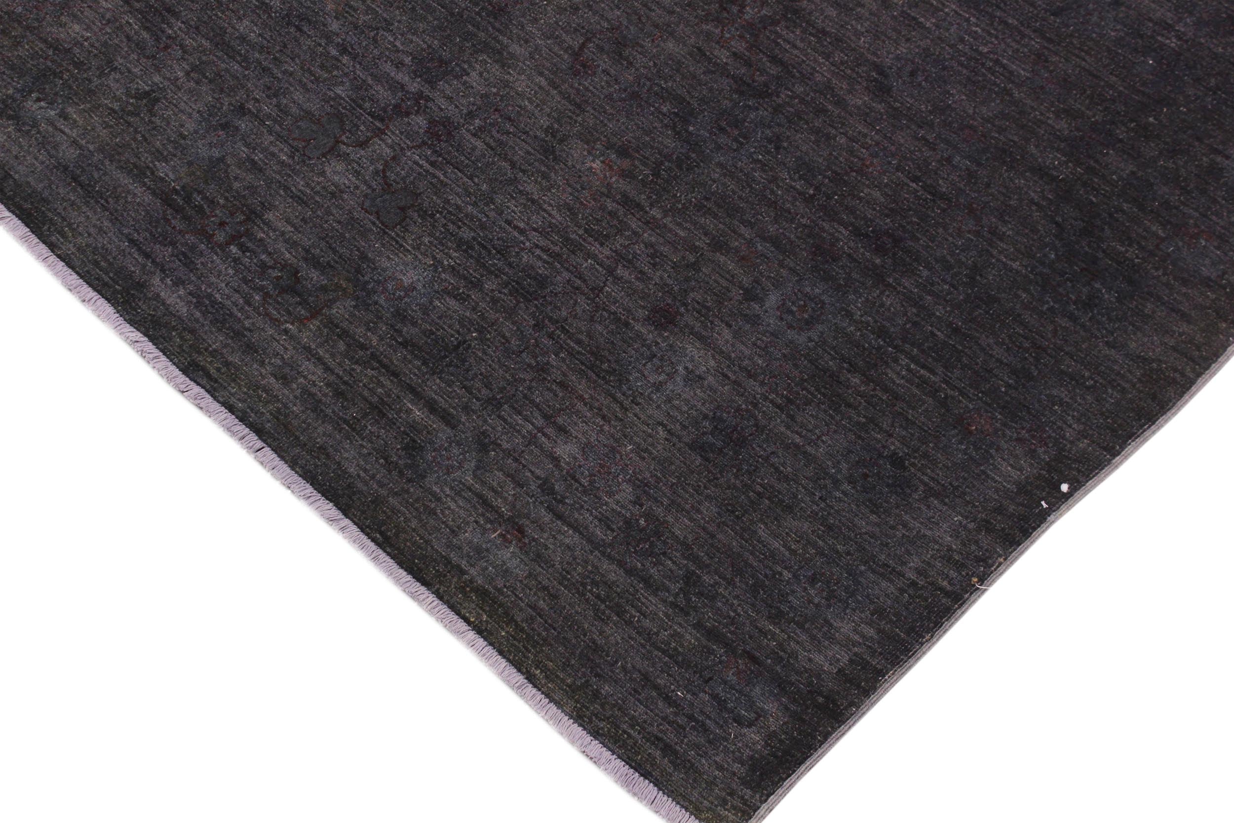 handmade Over Dyed Over Dyed Gray Red Hand Knotted RECTANGLE 100% WOOL area rug 9' x 12'