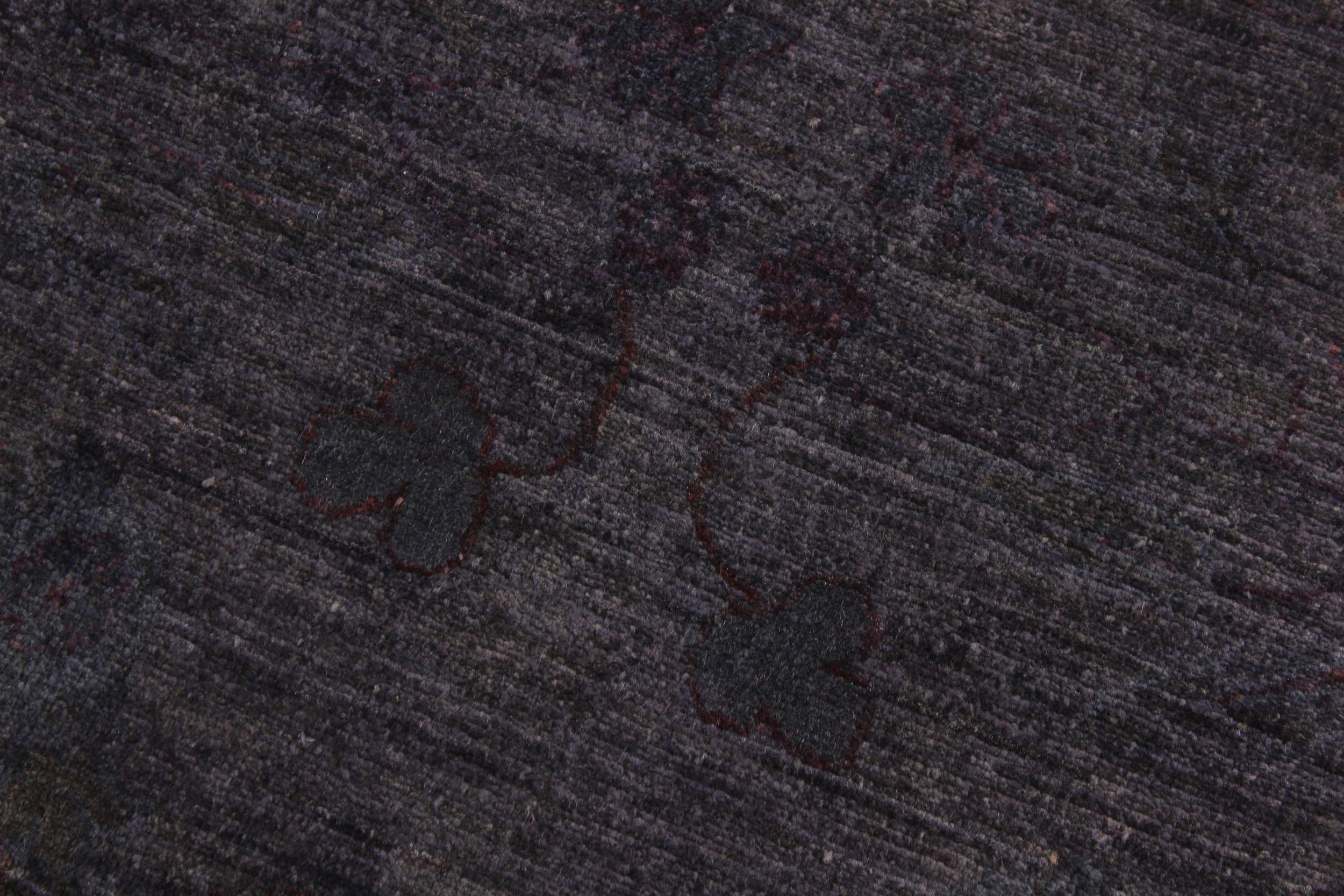 handmade Over Dyed Over Dyed Gray Red Hand Knotted RECTANGLE 100% WOOL area rug 9' x 12'