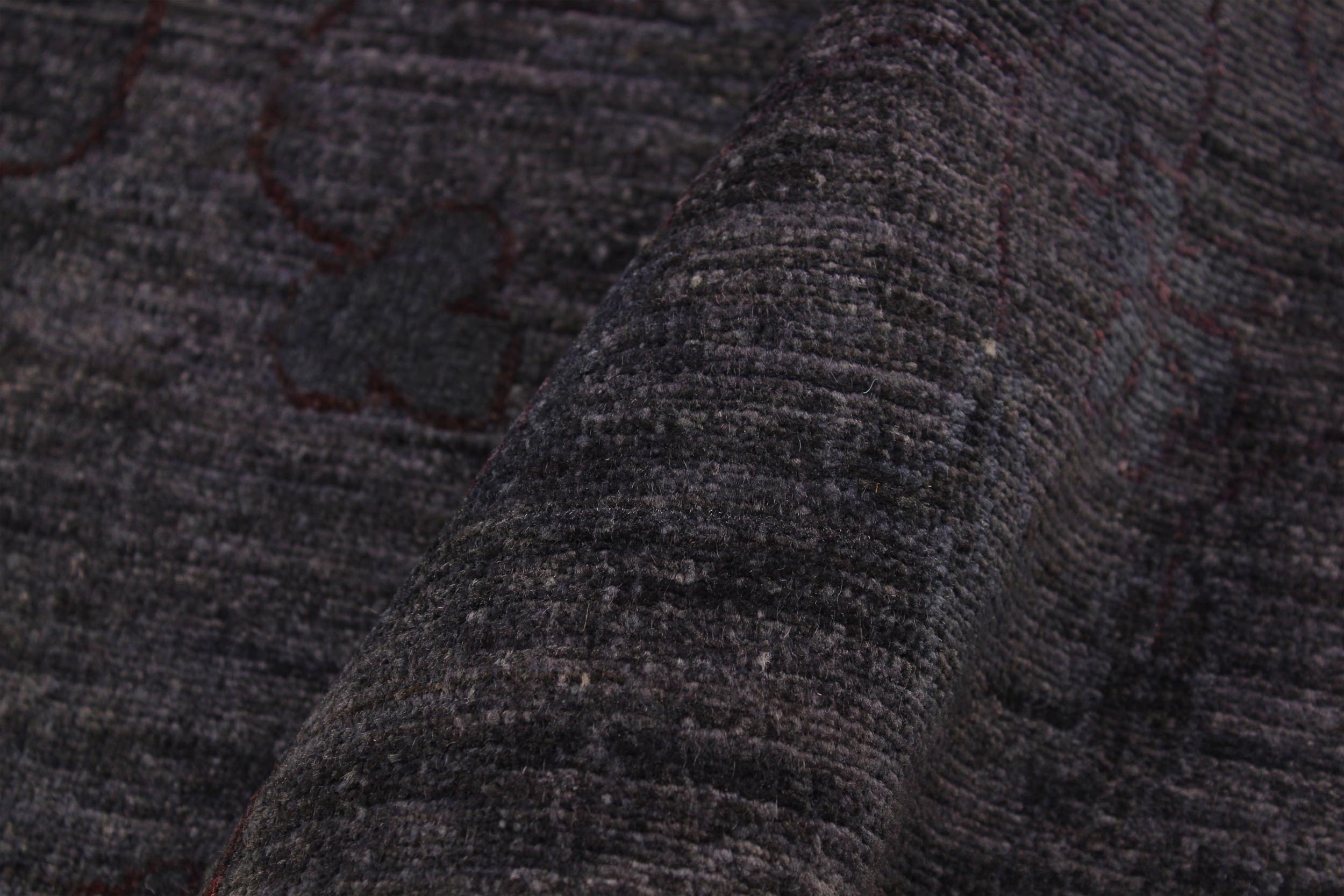 handmade Over Dyed Over Dyed Gray Red Hand Knotted RECTANGLE 100% WOOL area rug 9' x 12'