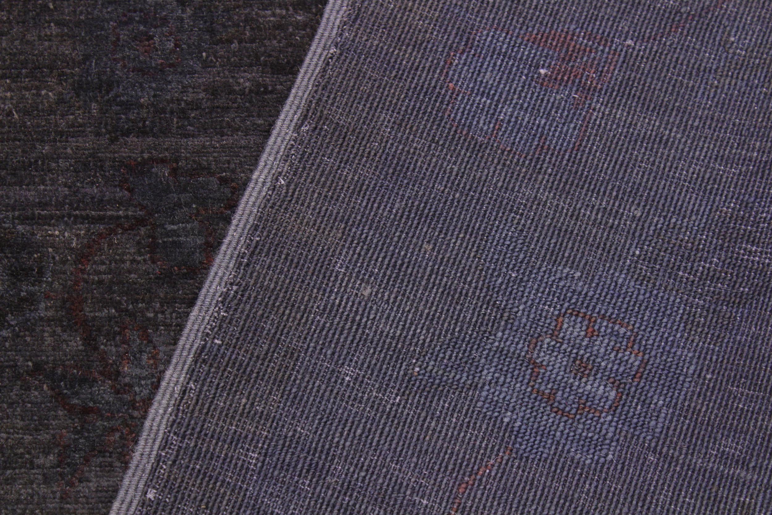 handmade Over Dyed Over Dyed Gray Red Hand Knotted RECTANGLE 100% WOOL area rug 9' x 12'