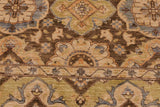 handmade Transitional Kafkaz Brown Green Hand Knotted RECTANGLE 100% WOOL area rug 9 x 11