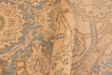 handmade Transitional Kafkaz Blue Tan Hand Knotted RECTANGLE 100% WOOL area rug 10 x 14