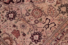 handmade Traditional Tabriz Aubergine Tan Hand Knotted RECTANGLE 100% WOOL area rug 6'X9'