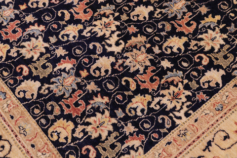 handmade Transitional Kafkaz Blue Tan Hand Knotted RECTANGLE 100% WOOL area rug 9' x 12'
