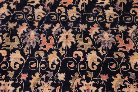 handmade Transitional Kafkaz Blue Tan Hand Knotted RECTANGLE 100% WOOL area rug 9' x 12'