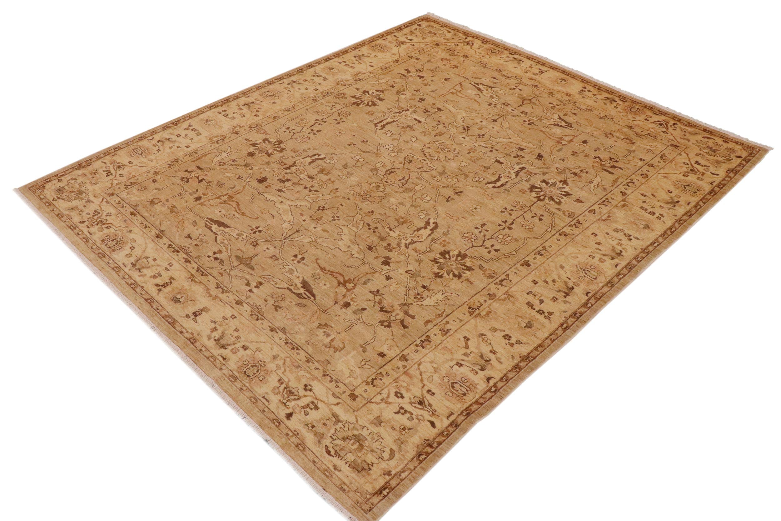 handmade Traditional Kafkaz Taupe Beige Hand Knotted RECTANGLE 100% WOOL area rug 9x12