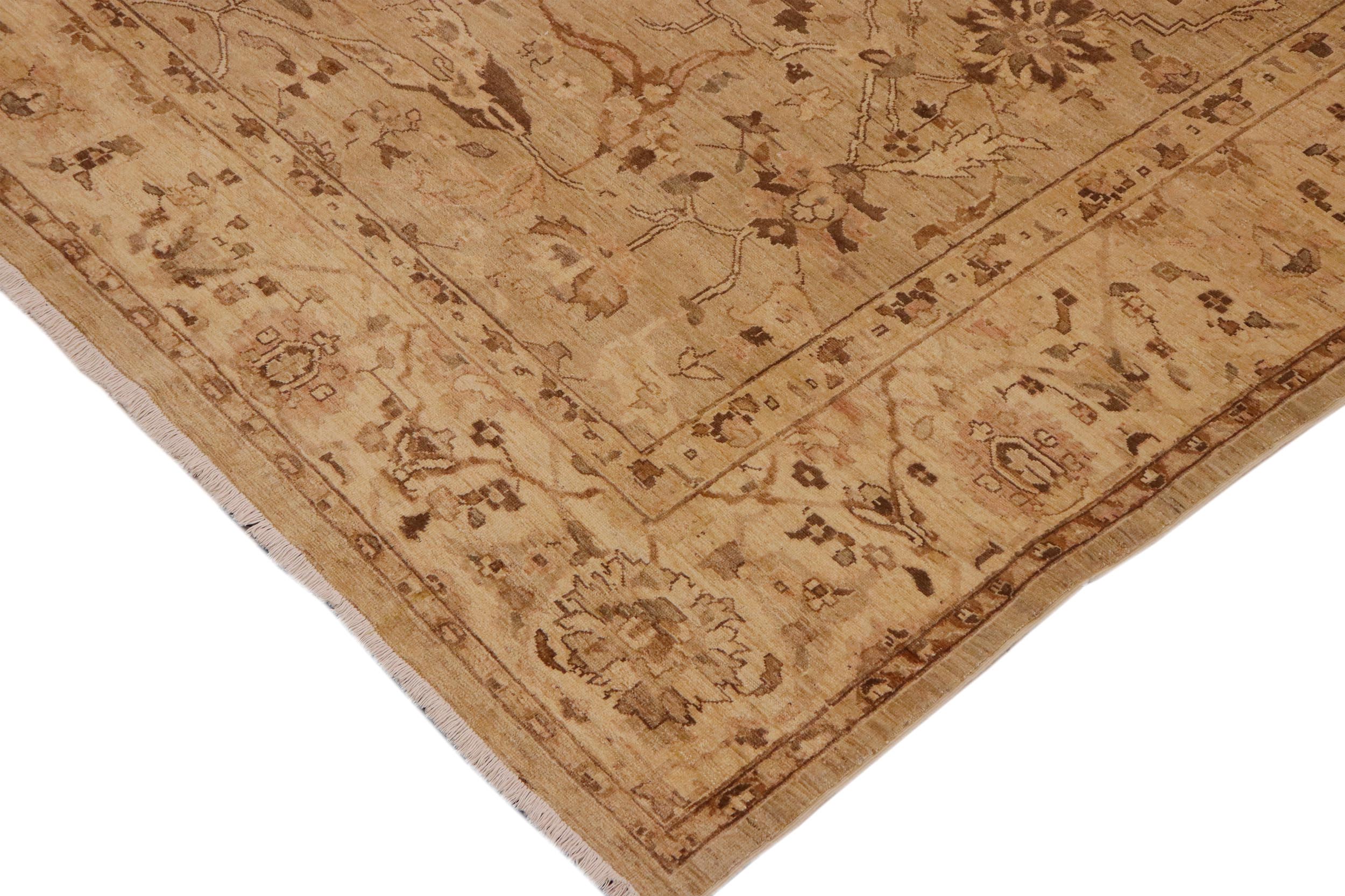 handmade Traditional Kafkaz Taupe Beige Hand Knotted RECTANGLE 100% WOOL area rug 9x12