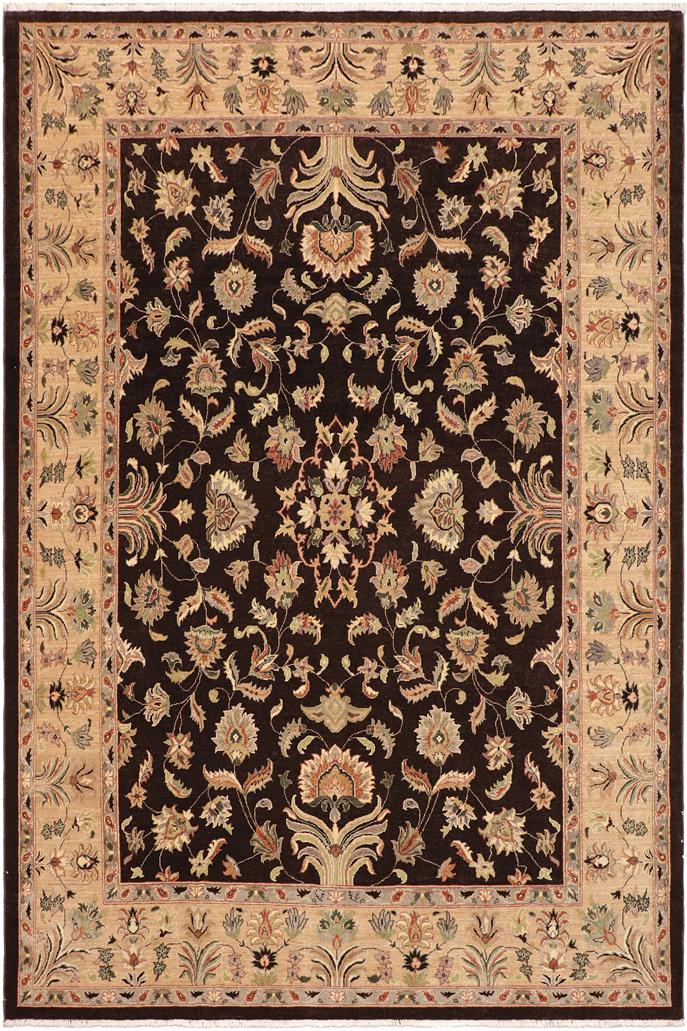 handmade Traditional Kafkaz Dark Brown Tan Hand Knotted RECTANGLE 100% WOOL area rug 9X12