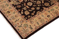 handmade Traditional Kafkaz Dark Brown Tan Hand Knotted RECTANGLE 100% WOOL area rug 9X12