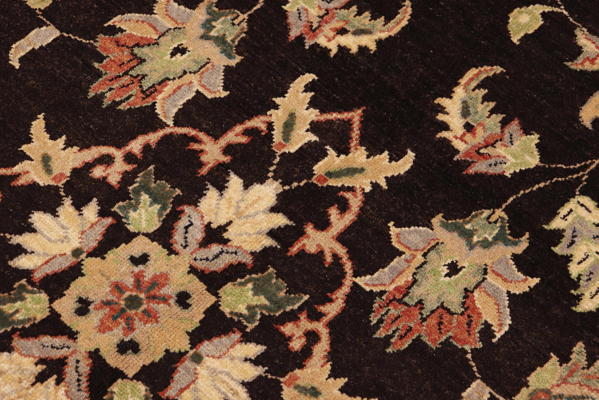 handmade Traditional Kafkaz Dark Brown Tan Hand Knotted RECTANGLE 100% WOOL area rug 9x12
