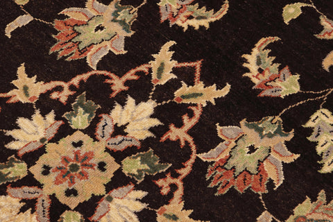 handmade Traditional Kafkaz Dark Brown Tan Hand Knotted RECTANGLE 100% WOOL area rug 9x12