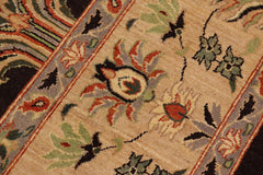 handmade Traditional Kafkaz Dark Brown Tan Hand Knotted RECTANGLE 100% WOOL area rug 9X12