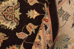 handmade Traditional Kafkaz Dark Brown Tan Hand Knotted RECTANGLE 100% WOOL area rug 9X12