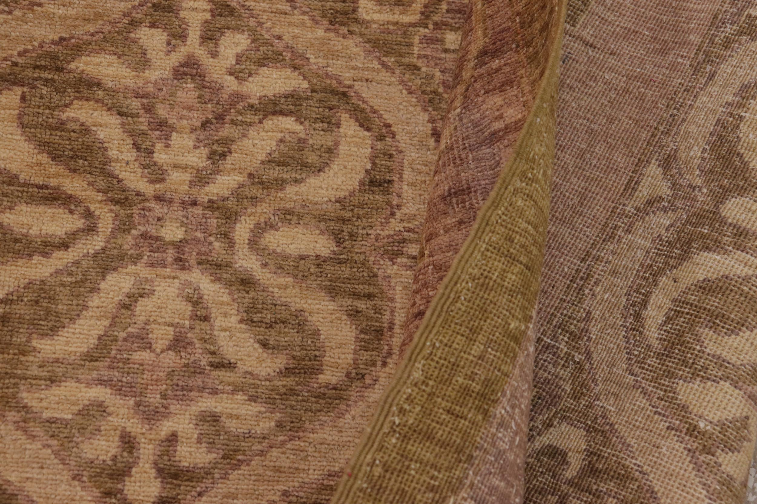 handmade Transitional Kafkaz Green Tan Hand Knotted RECTANGLE 100% WOOL area rug 9' x 13'