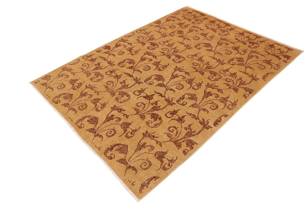 handmade Transitional Kafkaz Tan Brown Hand Knotted RECTANGLE 100% WOOL area rug 9 x 13