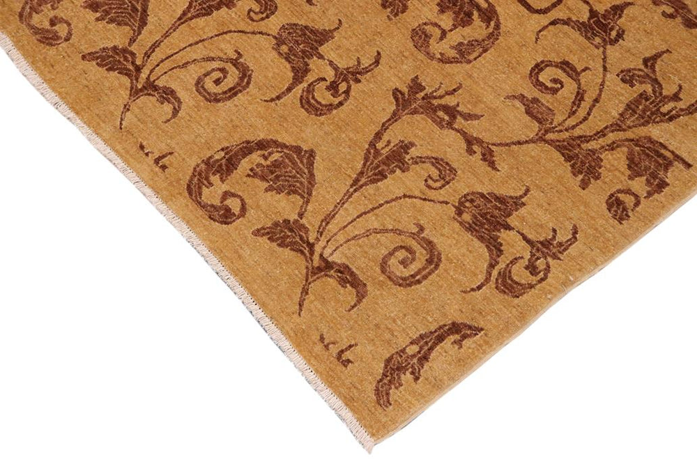 handmade Transitional Kafkaz Tan Brown Hand Knotted RECTANGLE 100% WOOL area rug 9 x 13