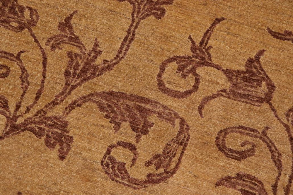 handmade Transitional Kafkaz Tan Brown Hand Knotted RECTANGLE 100% WOOL area rug 9 x 13