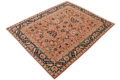 handmade Traditional Kafkaz Peach Blue Hand Knotted RECTANGLE 100% WOOL area rug 9X12