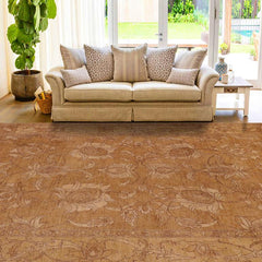 handmade Traditional Kafkaz Brown Tan Hand Knotted RECTANGLE 100% WOOL area rug 9X12