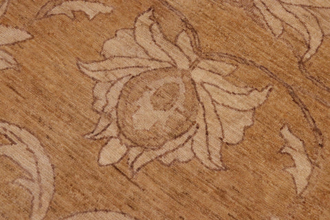 handmade Traditional Kafkaz Brown Tan Hand Knotted RECTANGLE 100% WOOL area rug 9x12