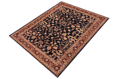 handmade Transitional Kafkaz Drk. Blue Brown Hand Knotted RECTANGLE 100% WOOL area rug 9' x 12'