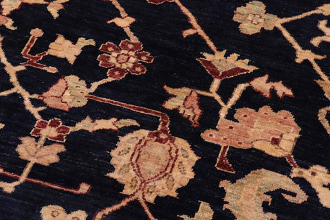 handmade Transitional Kafkaz Drk. Blue Brown Hand Knotted RECTANGLE 100% WOOL area rug 9' x 12'