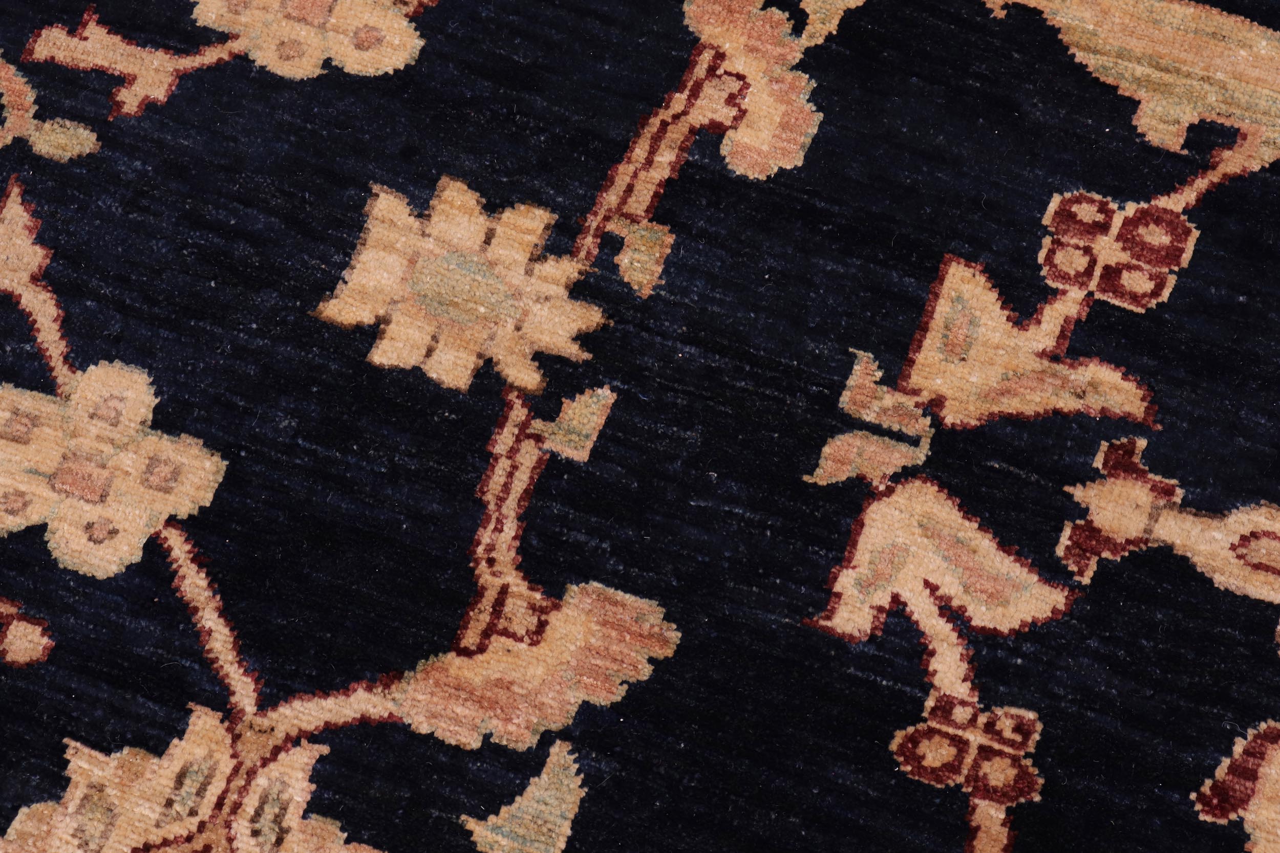 handmade Transitional Kafkaz Drk. Blue Brown Hand Knotted RECTANGLE 100% WOOL area rug 9' x 12'