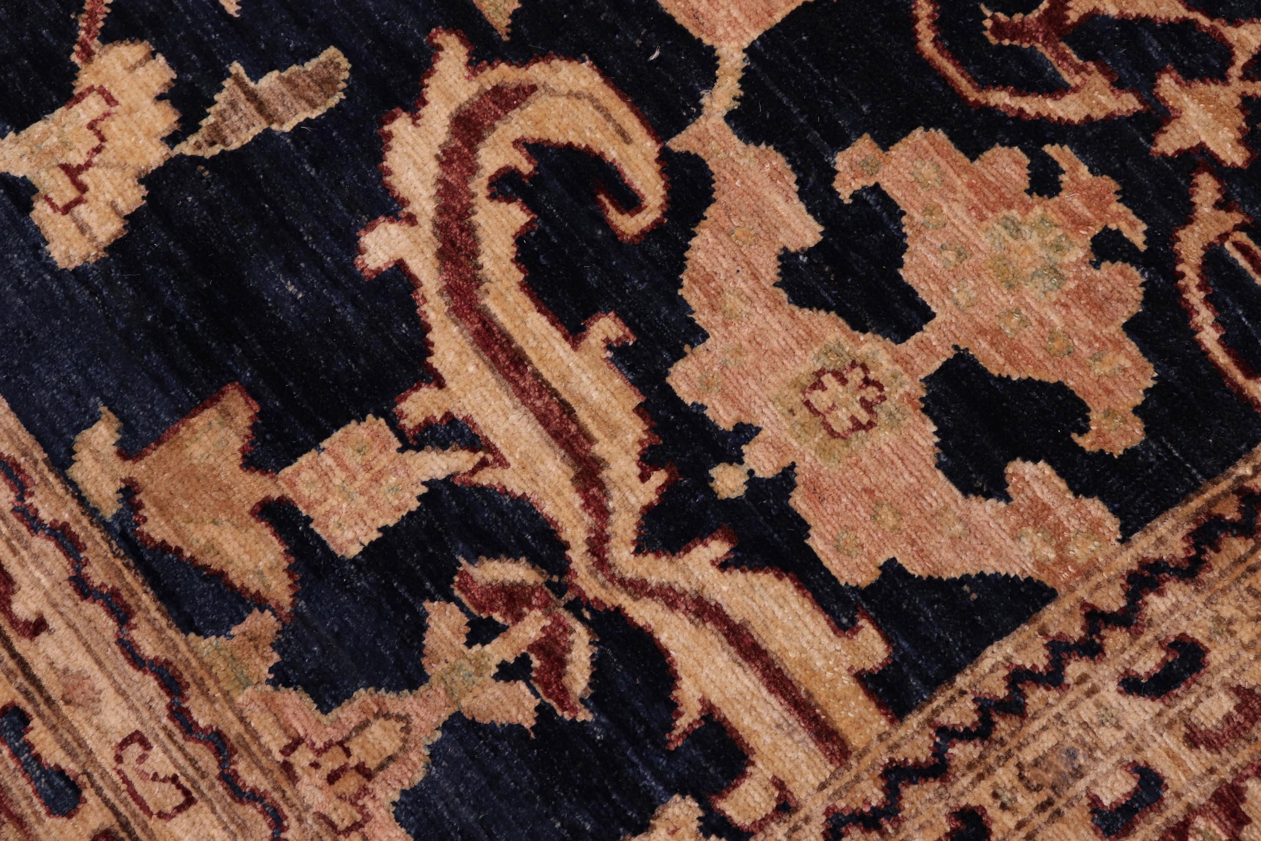 handmade Transitional Kafkaz Drk. Blue Brown Hand Knotted RECTANGLE 100% WOOL area rug 9' x 12'