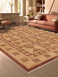 handmade Transitional Kafkaz Beige Tan Hand Knotted RECTANGLE 100% WOOL area rug 9 x 12