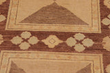 handmade Transitional Kafkaz Beige Tan Hand Knotted RECTANGLE 100% WOOL area rug 9 x 12