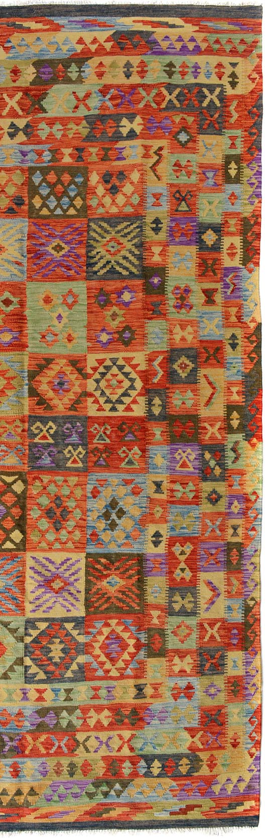 handmade Geometric Kilim Gray Rust Hand-Woven RECTANGLE 100% WOOL area rug 7 x 10