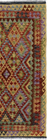 handmade Geometric Kilim Gold Red Hand-Woven RECTANGLE 100% WOOL area rug 5x6