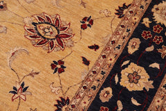 handmade Traditional Kafkaz Gold Blue Hand Knotted RECTANGLE 100% WOOL area rug 9X11