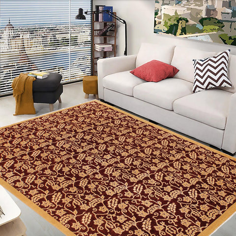 handmade Modern Kafkaz Red Gold Hand Knotted RECTANGLE 100% WOOL area rug 9' x 12'
