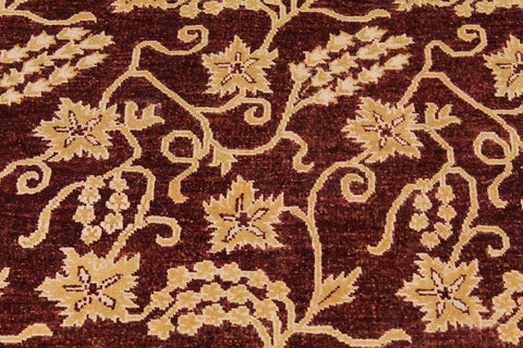 handmade Modern Kafkaz Red Gold Hand Knotted RECTANGLE 100% WOOL area rug 9' x 12'