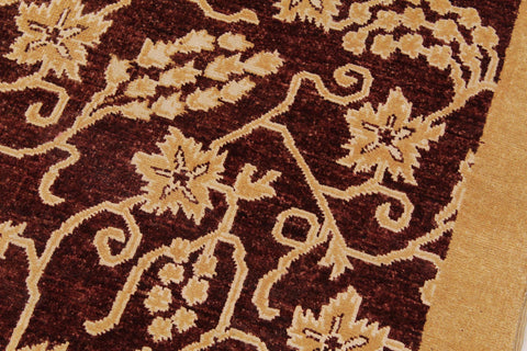 handmade Modern Kafkaz Red Gold Hand Knotted RECTANGLE 100% WOOL area rug 9' x 12'