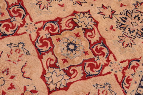 handmade Transitional Kirman Red Tan Hand Knotted RECTANGLE 100% WOOL area rug 8 x 10