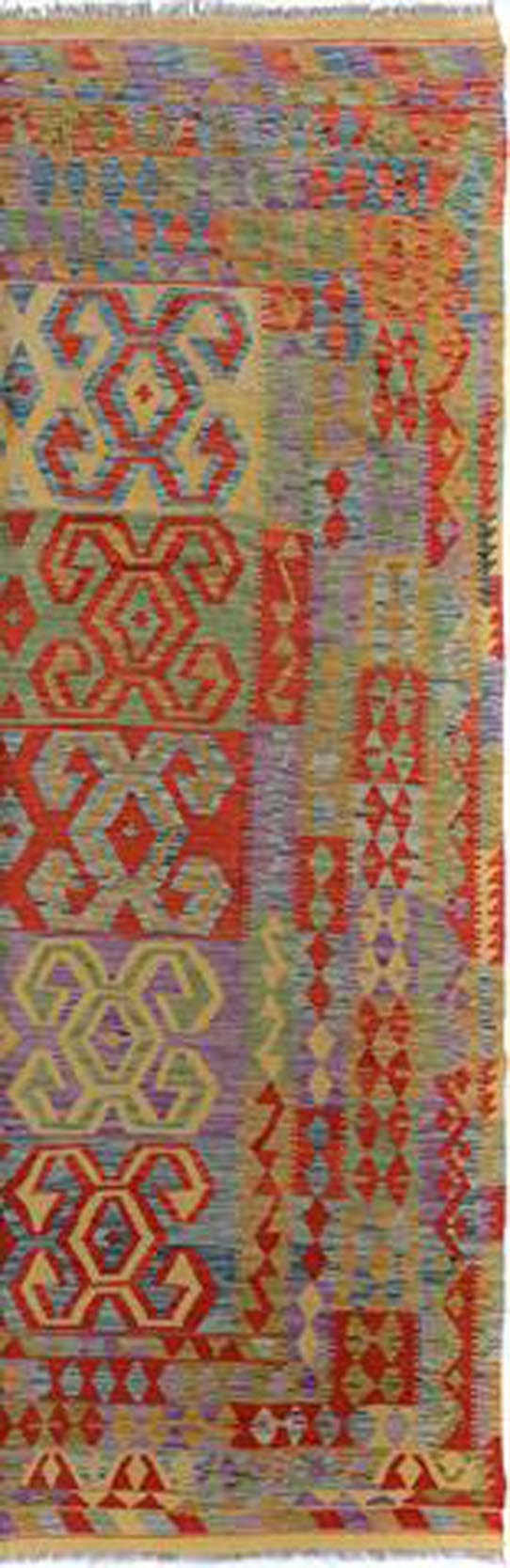 handmade Geometric Kilim Gold Red Hand-Woven RECTANGLE 100% WOOL area rug 6 x 9