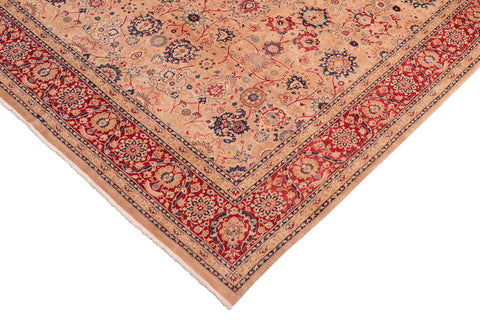 handmade Transitional Tabriz Tan Red Hand Knotted RECTANGLE 100% WOOL area rug 8 x 10