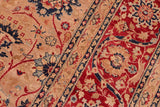 Vintage Tabriz Kristen Tan/Red Wool Rug - 8'1'' x 10'1''