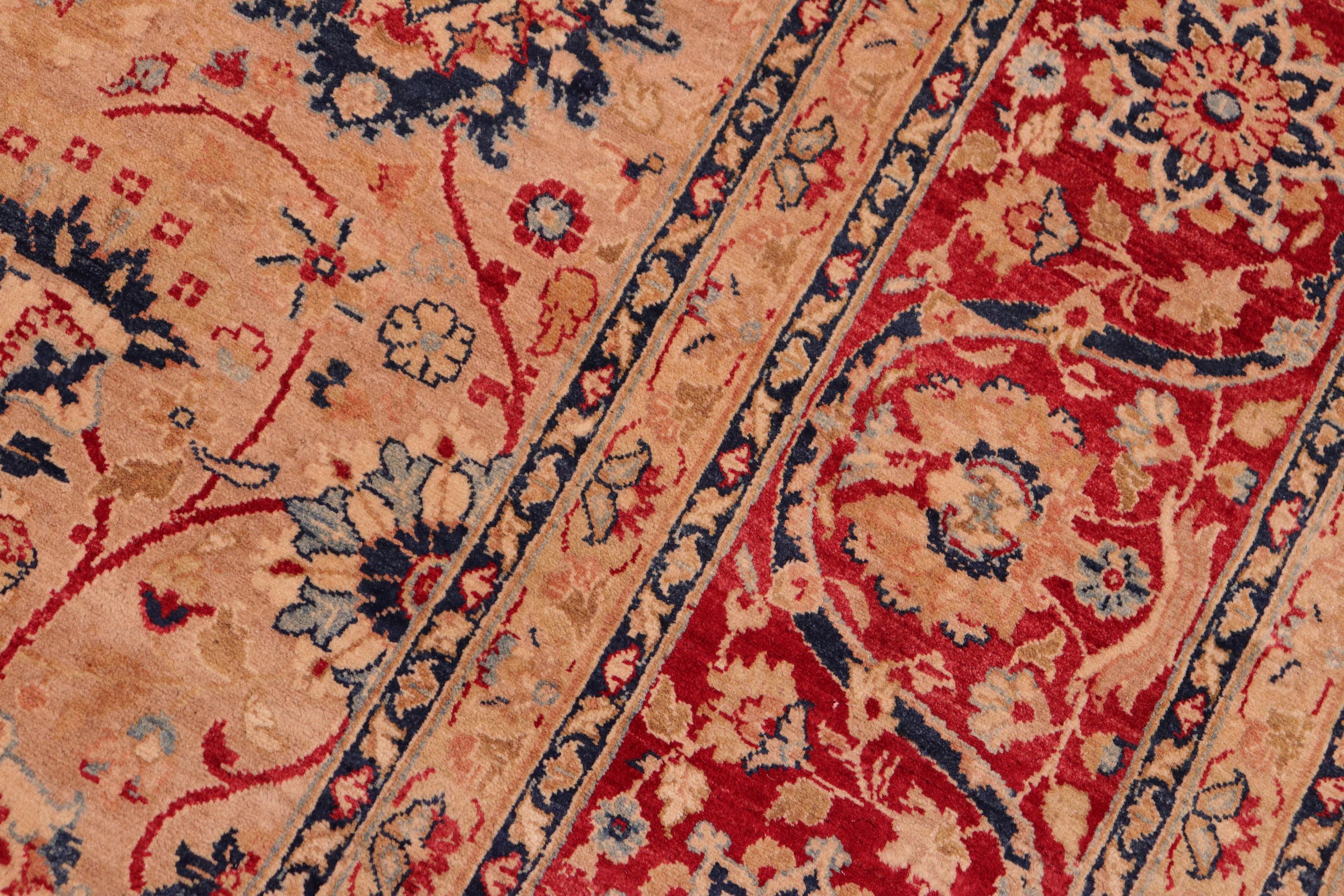 handmade Transitional Tabriz Tan Red Hand Knotted RECTANGLE 100% WOOL area rug 8x10