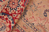 Vintage Tabriz Kristen Tan/Red Wool Rug - 8'1'' x 10'1''