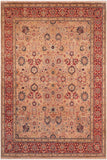 Vintage Tabriz Kristen Tan/Red Wool Rug - 8'1'' x 10'1''