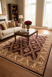 Antique Vanessa Aubergine/Beige Wool Rug - 8'3'' x 10'2''