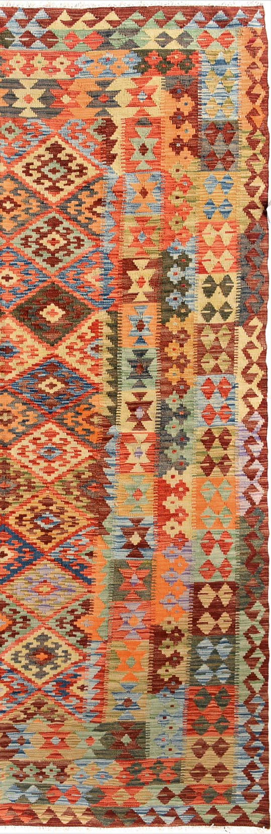 handmade Geometric Kilim Rust Brown Hand-Woven RECTANGLE 100% WOOL area rug 5x7