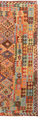 handmade Geometric Kilim Rust Brown Hand-Woven RECTANGLE 100% WOOL area rug 5x7