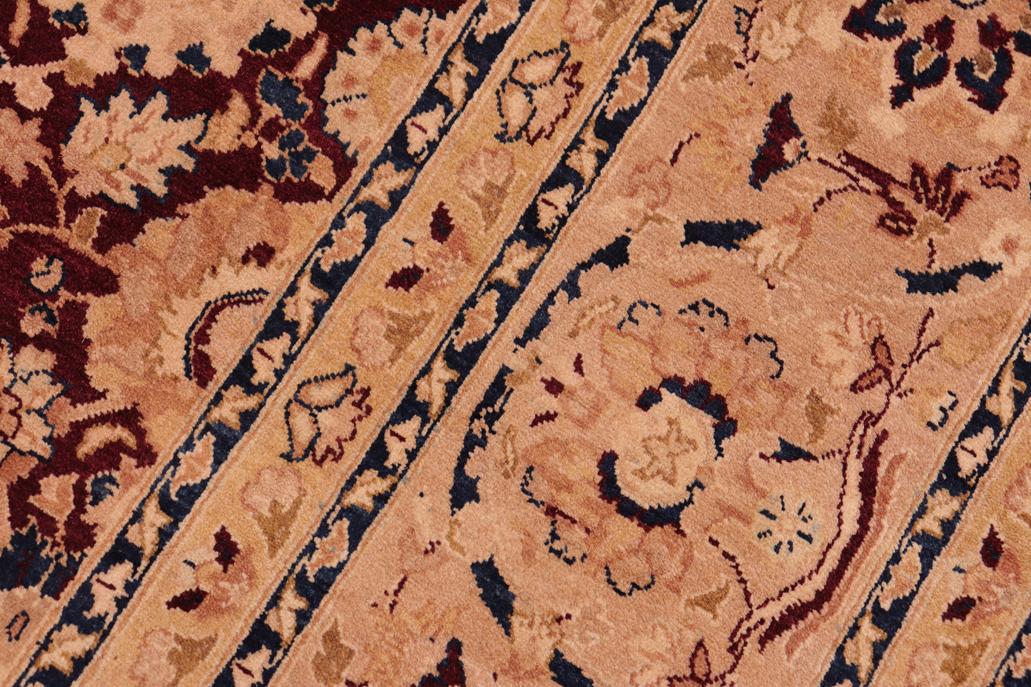 handmade Transitional Tabriz Aubergine Tan Hand Knotted RECTANGLE 100% WOOL area rug 8 x 10