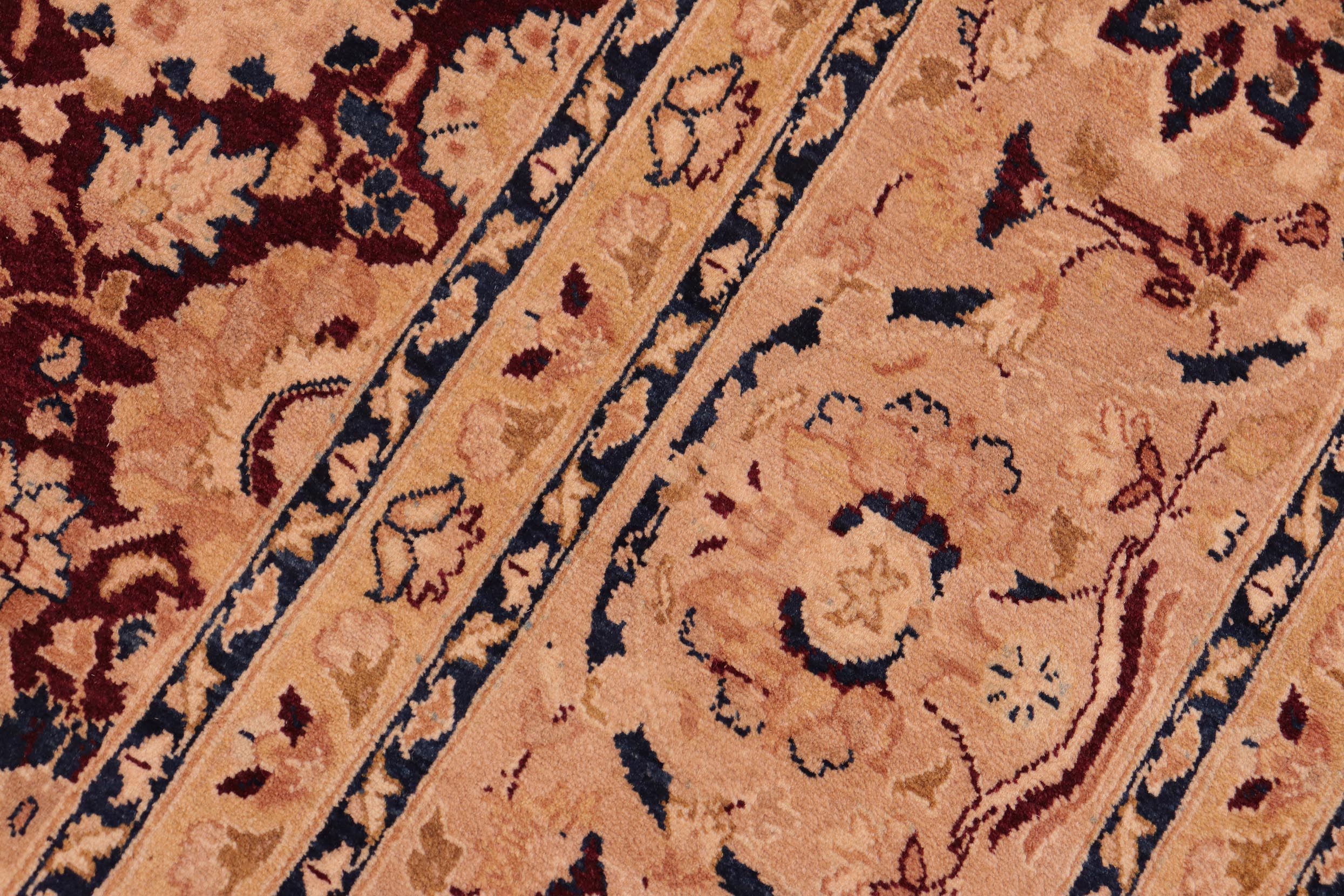handmade Transitional Tabriz Aubergine Tan Hand Knotted RECTANGLE 100% WOOL area rug 8x10