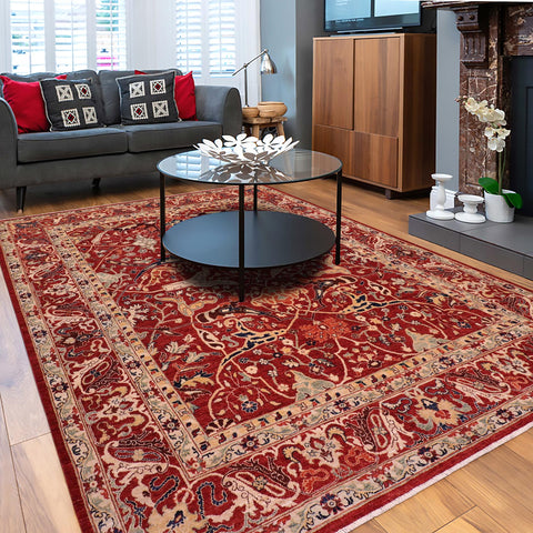handmade Traditional Kafkaz Rust Rust Hand Knotted RECTANGLE 100% WOOL area rug 8x10