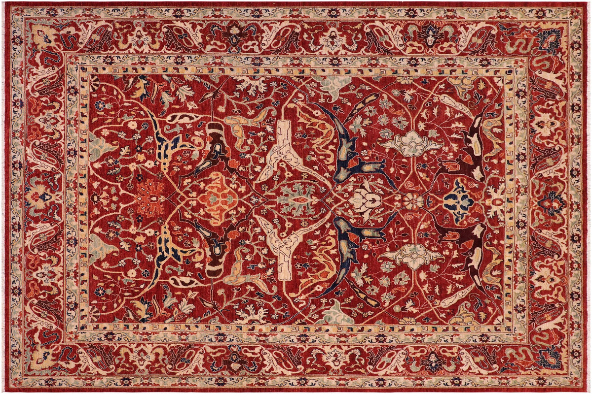 handmade Traditional Kafkaz Rust Rust Hand Knotted RECTANGLE 100% WOOL area rug 8x10